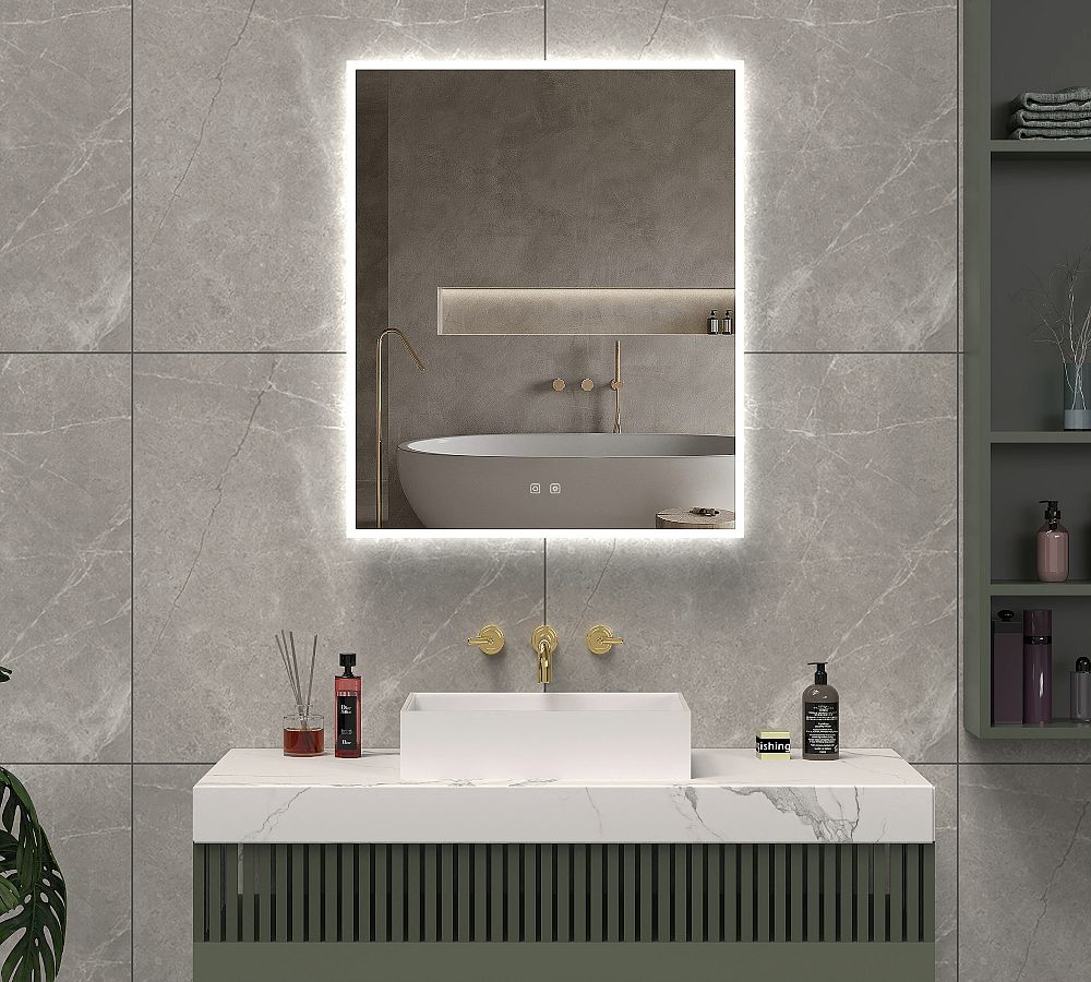 Damian Rectangular Lighted LED Mirror