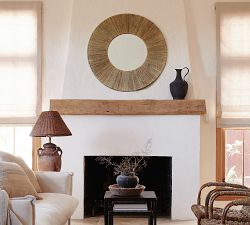 La Gomera Jute Round Mirror, 36&quot; x 36&quot;