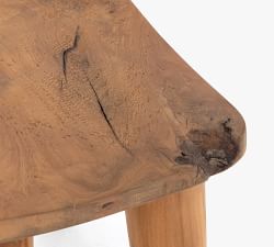 Zander Teak Outdoor Accent Stool