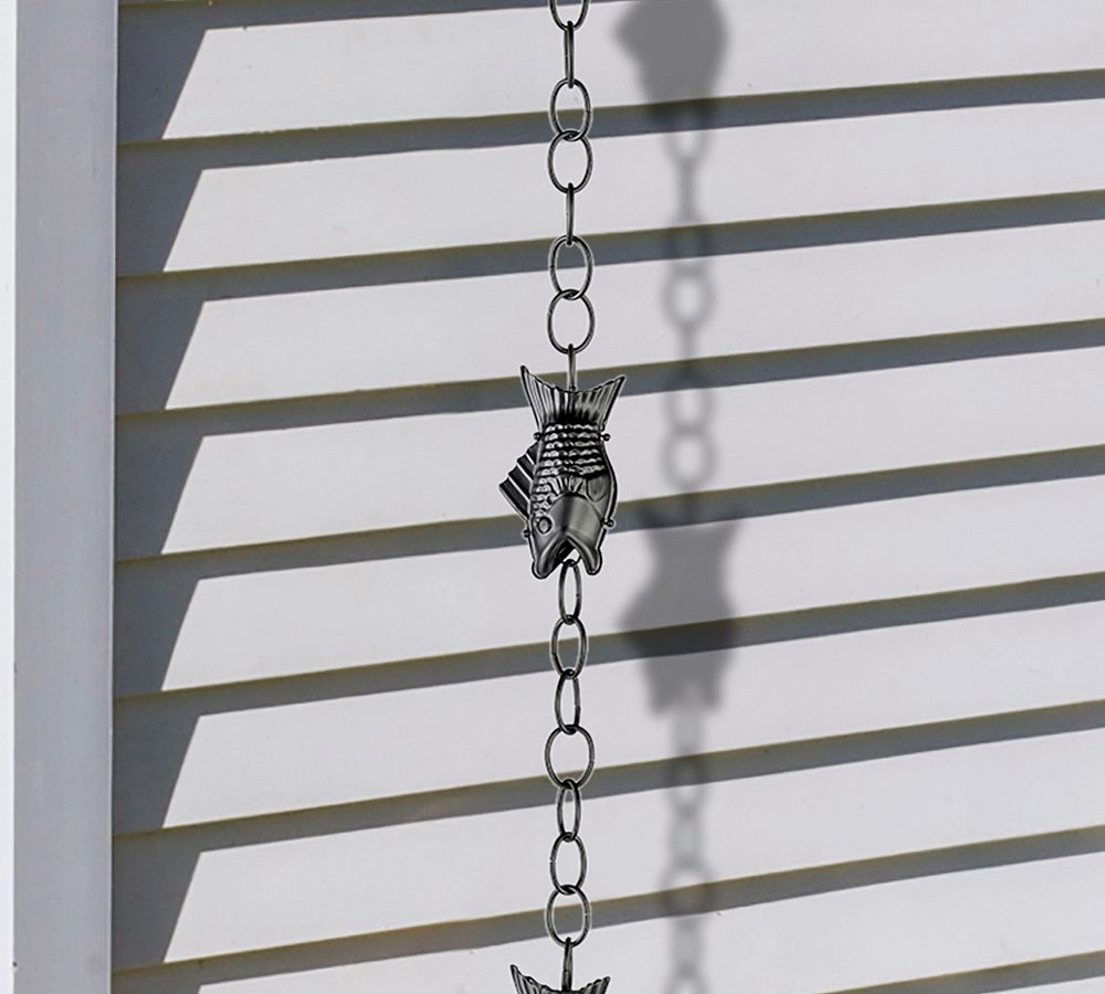 Fish Shaped Rain Chain 8.5 Ft