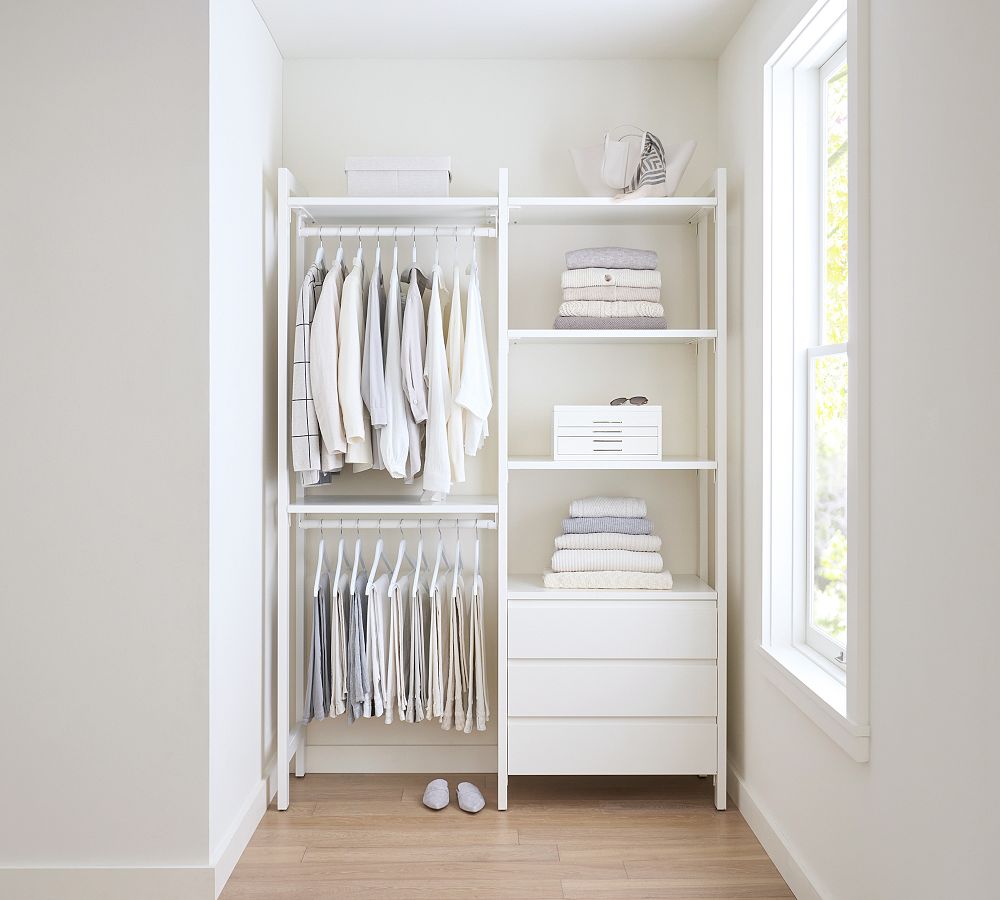 Essential Walk-In&#160;Closet by Hold Everything, 5' Hanging System with 3 Drawers&#8203;