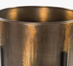 Isa 26&quot; Modern Planters With Stand - Weathered Brass