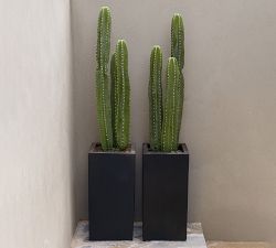 Lightweight Handcrafted Fiber stone Cube Indoor/Outdoor Planters