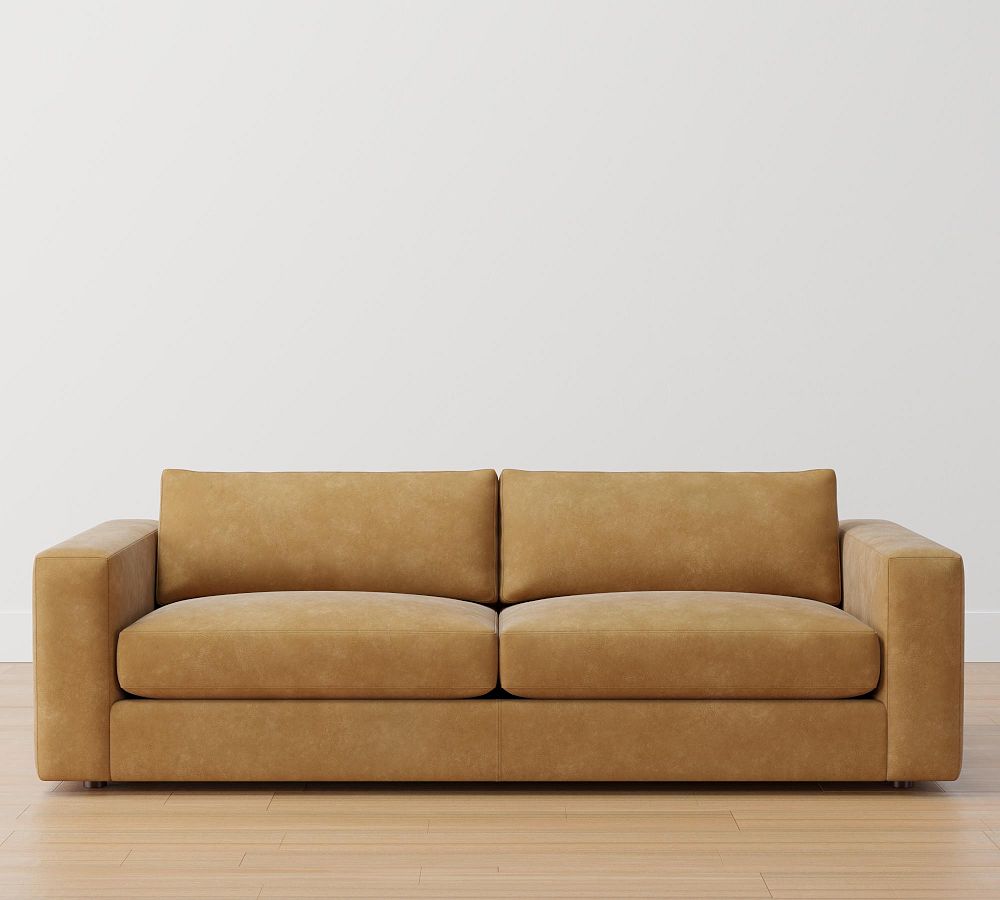 Open Box: Carmel Wide Arm Leather Sofa