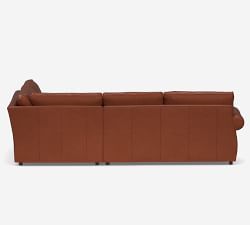 Pearce Roll Arm Leather 3-Piece Wedge Sectional (125&quot;)