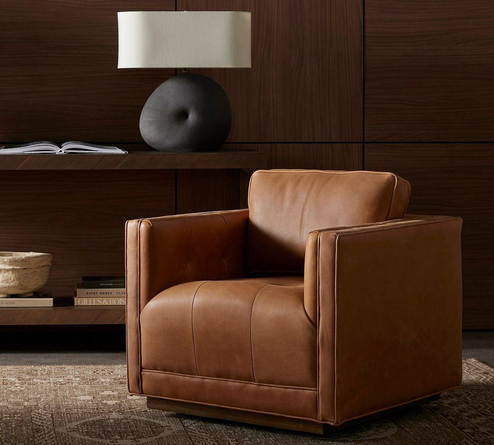 Phoebe Leather Swivel Chair