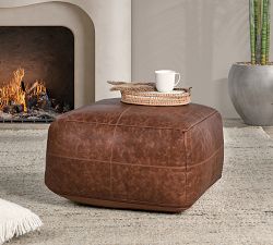 Gaona Leather Pouf