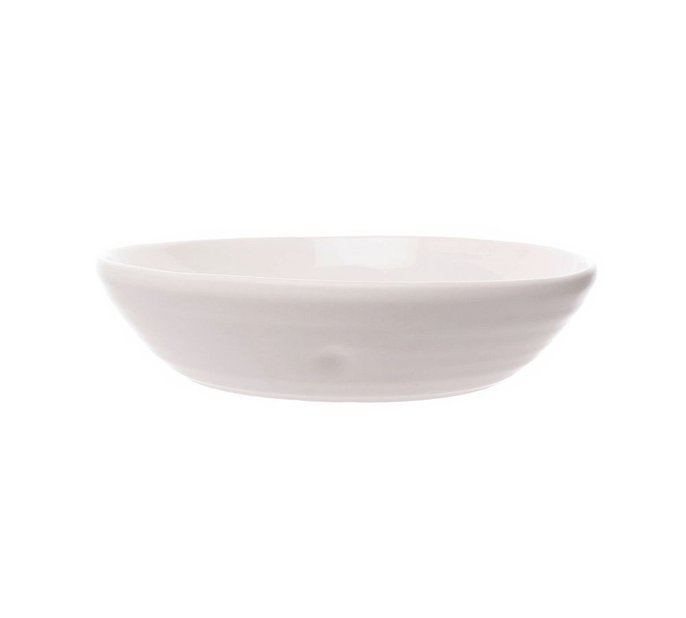 White Hand-Glazed Ceramic Pasta Bowls, Set of 4