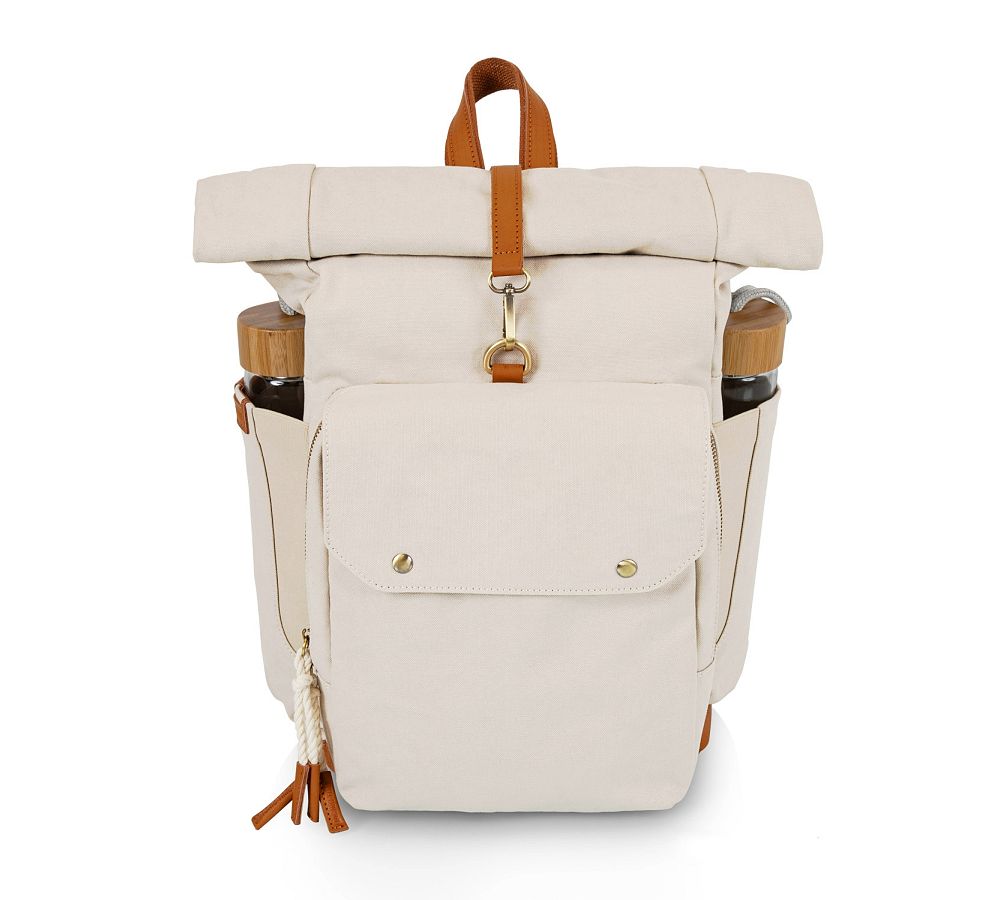 Carmel Picnic Backpack Cooler w/Utensils & Glass Water Bottles