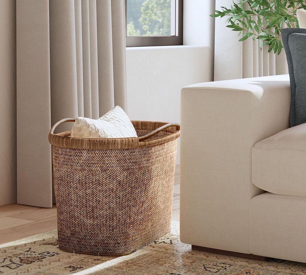 Nya Handwoven Rattan &amp; Bamboo Basket
