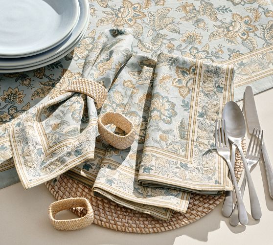 Brooke Block Print Cotton Napkins