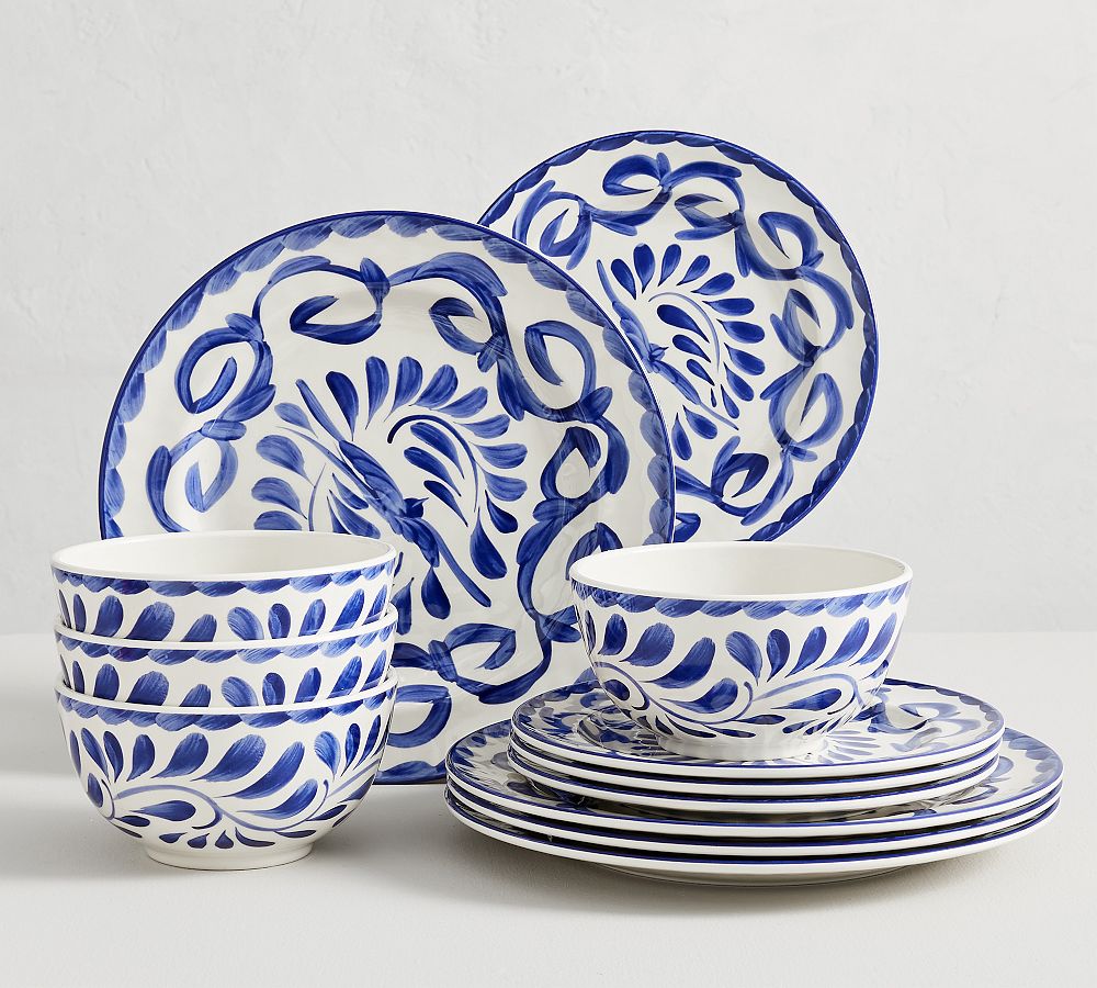 Puebla Outdoor Melamine 12-Piece Dinnerware Set