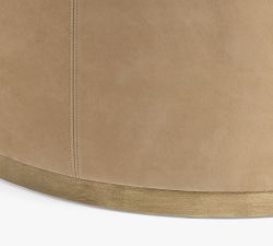 Lawton Round Leather Ottoman