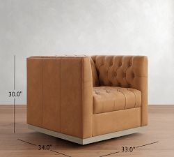 Edgewood Leather Swivel Chair