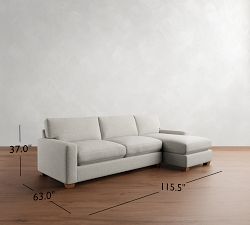 PB Comfort Modern Square Arm Chaise Sectional (100&quot;-126&quot;)
