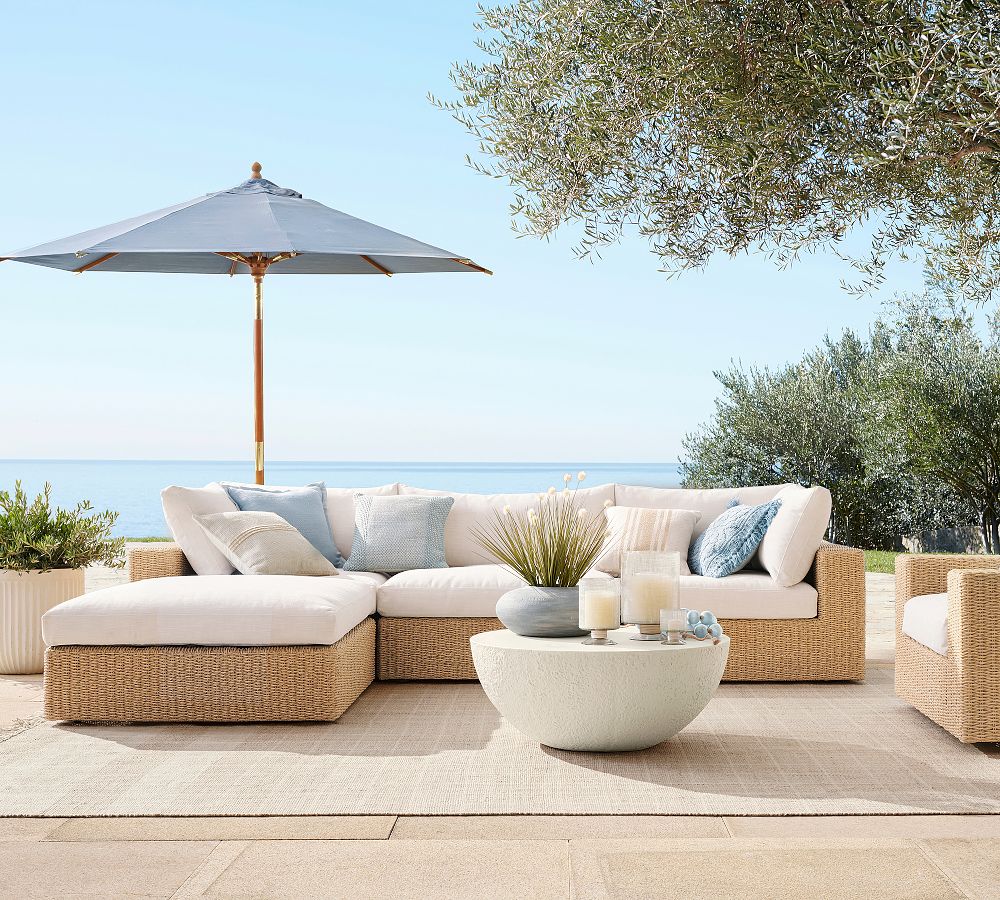 Kostas Wicker 4-Piece Outdoor Sectional (129") | Durable & Stylish