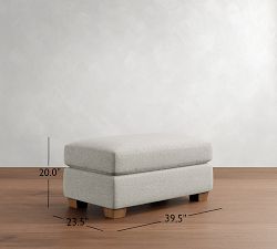 PB Comfort Modern Square Arm Ottoman and a Half