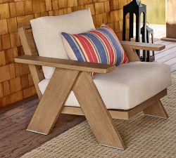 Topsail Woven Striped Lumbar Outdoor Pillow