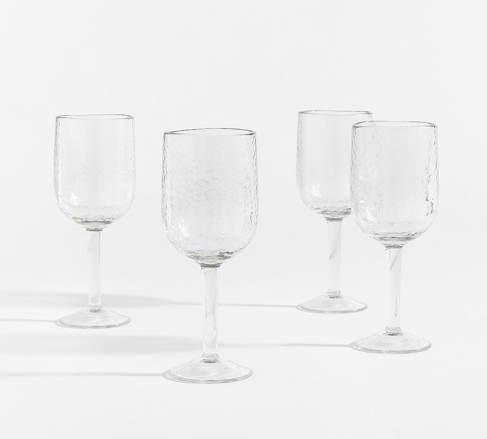 Hammered Outdoor Wine Stem Glasses