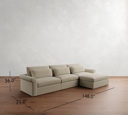 Westwood Roll Arm Deep Seat Modular Chaise Sectional (148&quot;)