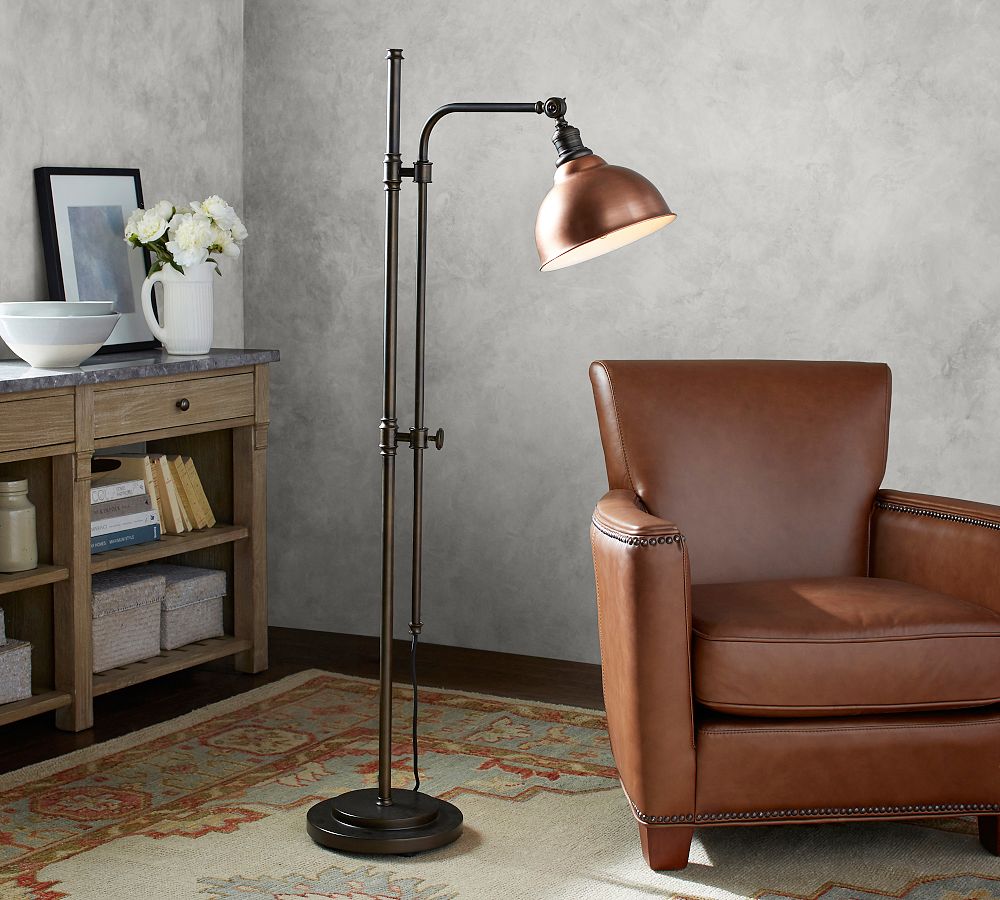 Articulating Metal Bell Floor Lamp (61&quot;)