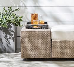 Open Box: Belvedere All-Weather Wicker Rectangular Side Table