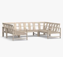 Indio Eucalyptus 5-Piece Loveseat Outdoor Sectional (105&quot;)