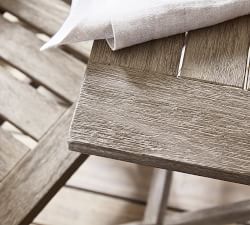 Indio Eucalyptus Patio Folding Bistro Table + Folding Chair Dining Set