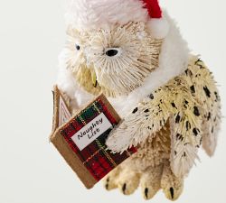 Bottlebrush Naughty List Owl Ornament
