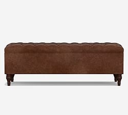 Lorraine Tufted Leather Queen Storage Bench (58&quot;)