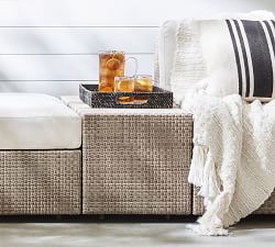 Open Box: Belvedere All-Weather Wicker Rectangular Side Table