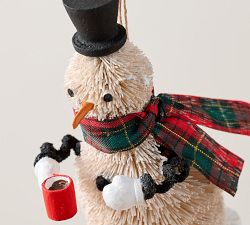Bottlebrush Snowman Ornament