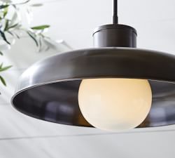 Carneros Outdoor Milk Glass Pendant (18&quot;)