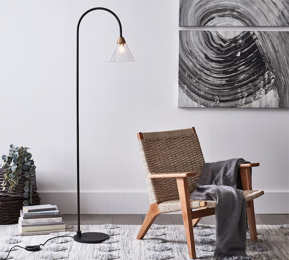 Claremont Flared Glass Floor Lamp (65&quot;)