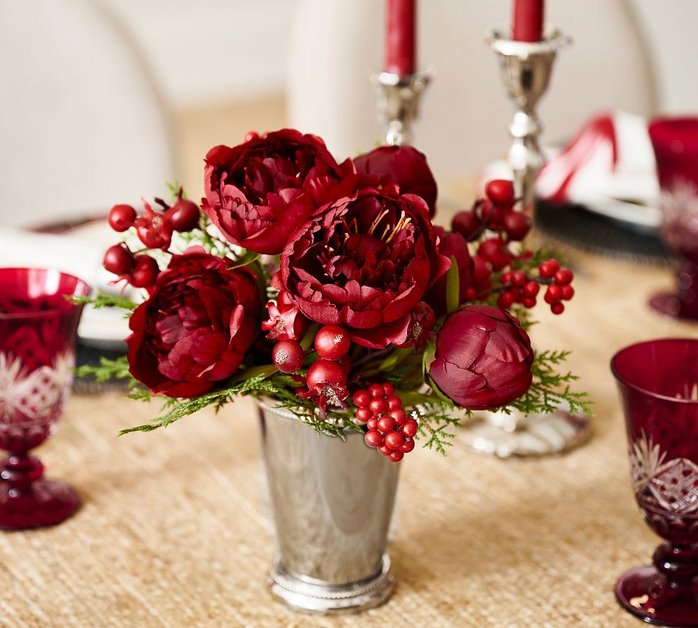 Faux Red Peony Bundle
