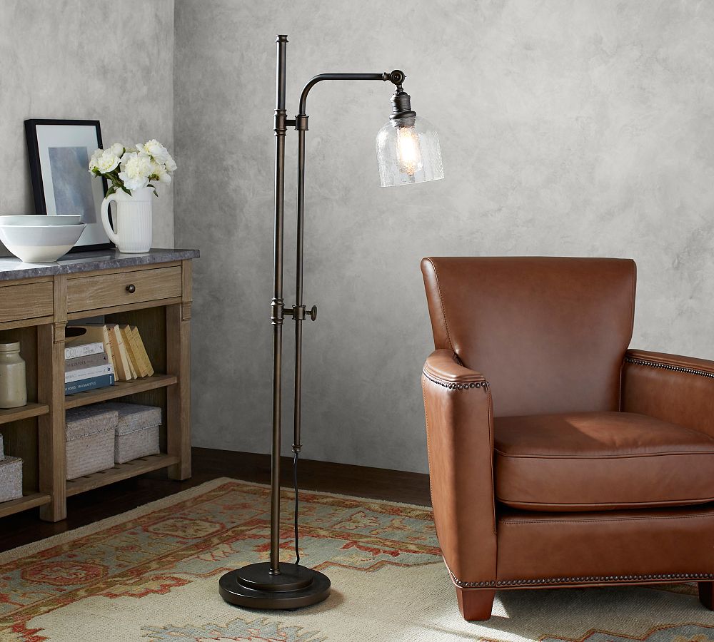 Articulating Textured Glass Floor Lamp (61&quot;)
