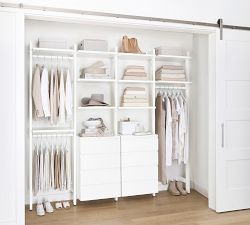 Essential&#160;Reach-In&#160;Closet by Hold Everything,&#160;8' Hanging System with&#160;4 Drawers&#8203;