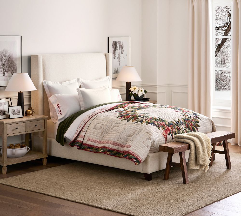 Harper Non-Tufted Upholstered Bed | Pottery Barn