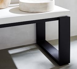 Malibu Metal &amp; Concrete Narrow Outdoor Coffee Table (65&quot;)