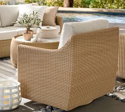 Hampton Wicker Swivel Outdoor Lounge Chair