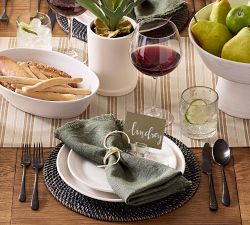 Larkin Stoneware Oval Walled Serving Platters