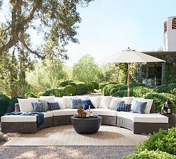 Build Your Own - Huntington Wicker Rounded Outdoor Sectional Components