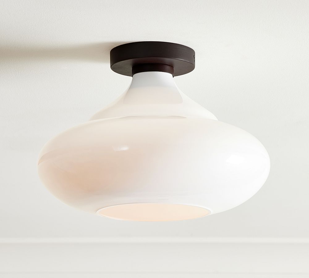 Mccarthy Milk Glass Flush Mount (14&quot;)