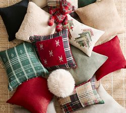 Ski Velvet Plaid Pillow
