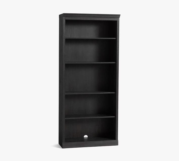 Pottery barn black bookcase discount