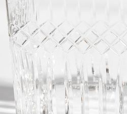 Cross Hatch Glass Decanter