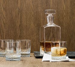 Diamond Cut Decanter And Glasses
