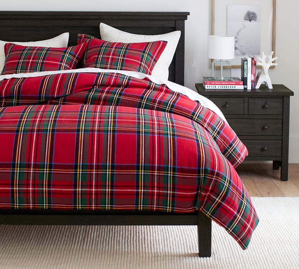 Open Box: Stewart Plaid Cotton Duvet Cover
