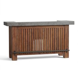 Abbott Concrete &amp; Acacia Ultimate Outdoor Bar (76&quot;)