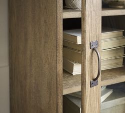 Printer's Narrow Bookcase with Bluff Cut Door Cabinet (16&quot;)